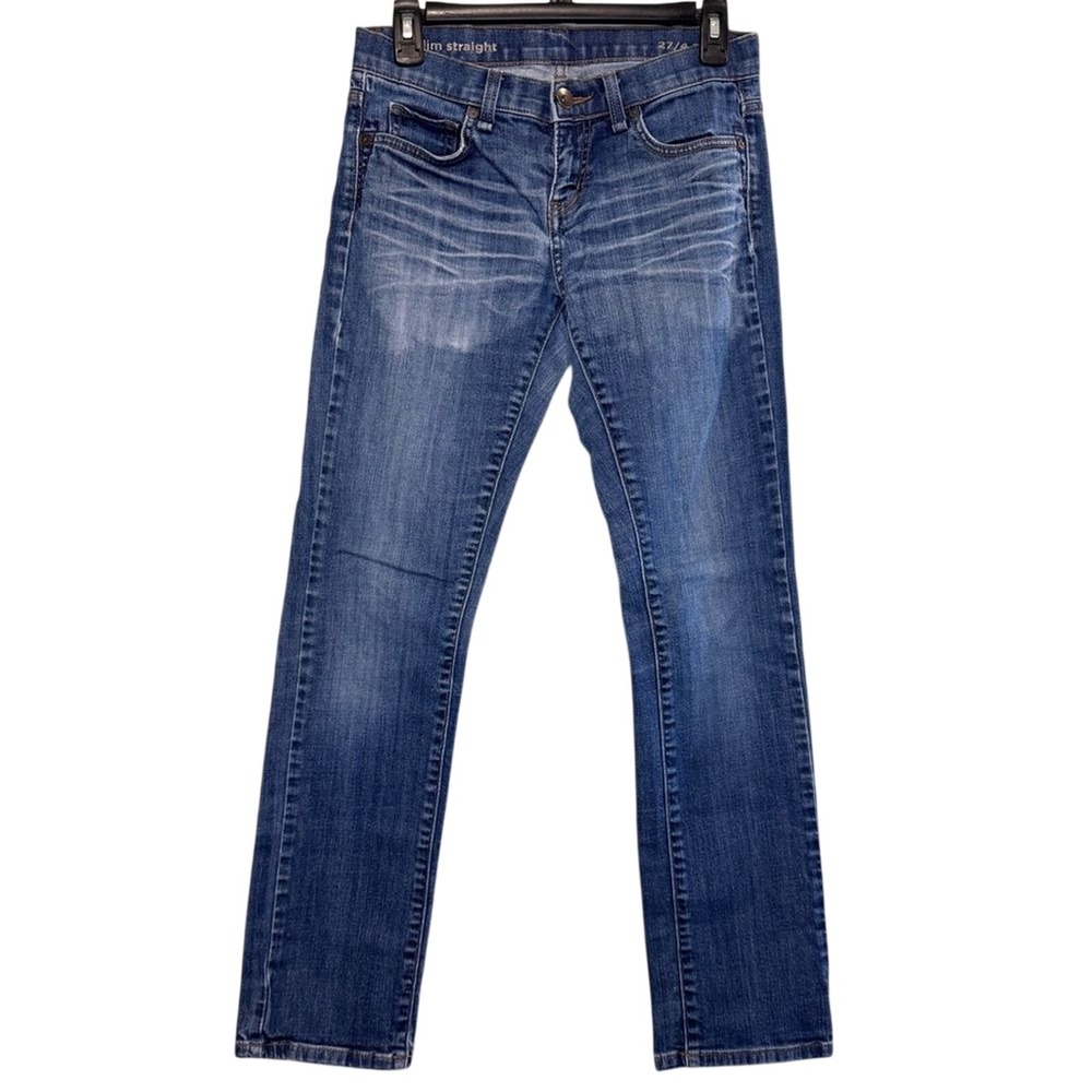 JCPenney Slim Straight Jeans Size 27/4 High Stretch Denim Dark Wash‎ JCP